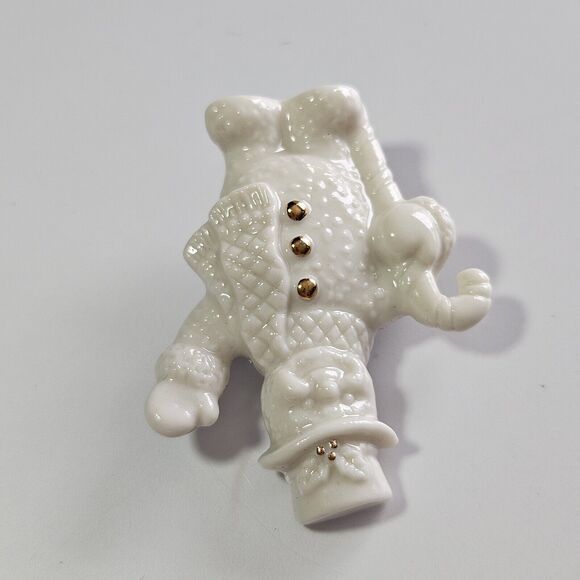 **Sale** Lenox White Porcelain Waving Snowman Brooch - Picture 8 of 10
